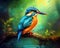 Digital art of spm beautiful kingfisher birds.