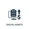 Digital assets icon. Monochrome simple sign from blockchain collection. Digital assets icon for logo, templates, web