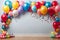 Digital balloon art Multicolored balloons Festivity concept Birthday banner Balloon-themed artwork