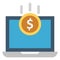 Digital banking, monitor screen money Isolated Vector Icon which can be easily edited