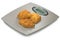Digital Bathroom Scale, Grey Silver Matt Glass, Stack Of Croissants, Weight Watching Concept, Large Detailed Perspective, Isolated