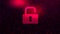 Digital Binary Code on Dark Red BG with Lock