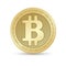 Digital Bitcoin Golden coin with Bitcoin symbol in electronic environment coins ryptocurrency physical colored bitcoin