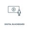 Digital Blackboard outline icon. Creative design from school icon collection. Premium digital blackboard outline icon. For web des