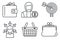 Digital buyer icons set, outline style