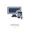 digital certificate icon in trendy design style. digital certificate icon isolated on white background. digital certificate vector
