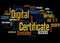 Digital certificate word cloud concept