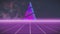 Digital Christmas tree against purple grid