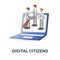 Digital Citizens icon. 3d illustration from smart city collection. Creative Digital Citizens 3d icon for web design