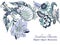 Digital clipart illustration Botanical leaves collection Set Jacobean Baroque blue flower garden and abstract leaves template