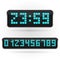 Digital clock and numbers set. Electronic alarm icon. Letters and numbers for a electronic devices.