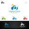Digital Cloud Letter D for Digital Marketing Financial Advisor or Invest Logo Design Icon