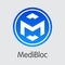 Digital Coin, Medibloc - MED Virtual Currency Icon.