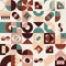 Digital Collage Graphics Pattern Made With Generative Art Elements And Vector Geometric Shapes