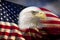 Digital composite: American bald eagle and flag is underlaid with the handwriting of the US Constitution