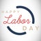 Digital composite image of happy labor day text with blue outline