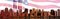 Digital composite: Manhattan skyline, American flag, World Trade Center Light Memorial