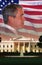 Digital composite: President Bush, The White House, and American flag