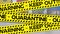 Digital composite video of yellow police tapes with warning keep out quarantine text