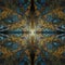 Digital computer fractal art abstract fractals gold blue symmetrical ornament