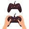 Digital console or game controller a vector isolated illustration