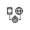 Digital, control, phone, global icon. Simple line, outline vector elements of innovations icons for ui and ux, website or mobile