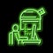 digital controlling telescope in observatory neon glow icon illustration