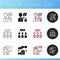 Digital crowdfunding platforms icons set