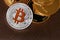 Digital Currency. Bitcoin And Ethereum Coins Close Up