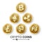 Digital Currency Counter Icon Set Vector. Fintech Blockchain. Famous World Cryptography. Gold Coins. Crypto Currency