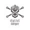 Digital danger icon