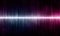 Digital dark blue and pink sound wave on black background.