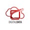 Digital data cloud screen logo concept design. Symbol graphic template element