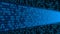 Digital data streams flow into each other - series of binary code in blue color