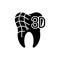 Digital dentistry black glyph icon