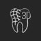 Digital dentistry chalk white icon on black background