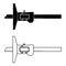 Digital depth gauge caliper. Vector illustration