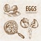 Digital detailed line art cooking eggs