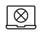 Digital detox flat line icon. Digital addiction problem. Healthy lifestyle, Going offline, No Phone. Outline sign for