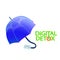 Digital detox and protecting the flow of information. Vector illustration. Umbrella with disconnected Internet plug