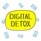 Digital detox text in the yellow buble