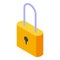 Digital detoxing padlock icon, isometric style