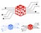 Digital dice circuit Composition Icon of Round Dots