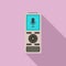 Digital dictaphone icon, flat style