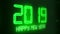 Digital display shows the date of the new year 2019