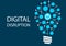 Digital disruption concept. Vector illustration background for innovation IT technology