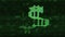 Digital dollar sign glitch screen interference seamless loop background new dynamic financial technology business