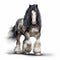 Digital Drawing Of A Dark Silver And White Storm Clydesdale Horse