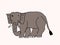 Digital Drawing of Elephant