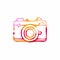 Digital DSLR camera creative colourful logo to make icon